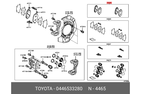 TOYOTA 04465-33280 04465-28510,04465-65021