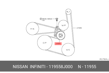 NISSAN 11955-8J000 11955-8J000,11955-8J00A