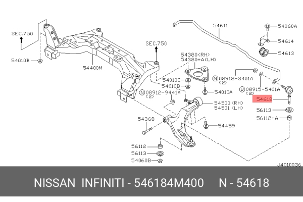 NISSAN 54618-4M400 54618-50Y00,54618-2U600,54618-4M400