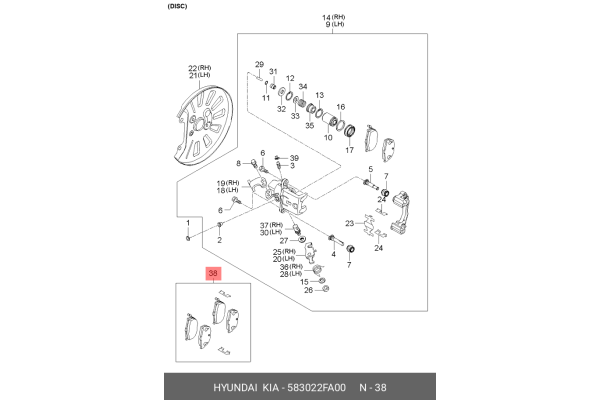 KIA 58302-2FA00 58302-2FA00,58302-29A00,58302-2CA00