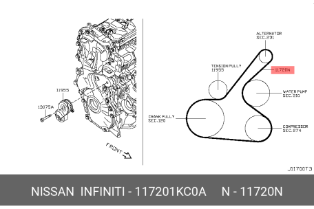 NISSAN 11720-1KC0A 11720-00Q1W