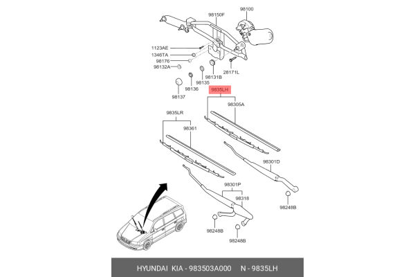 HYUNDAI 98350-3A000 85212-52210,28890-CB005,AY00D-UC26R,85291-12090 ...