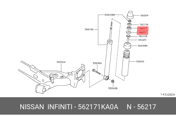 NISSAN 56217-1KA0A 51631-SV7-004,56217-3NL0A,52725-SJ4-000 NISSAN 56217-1KA0A 51631-SV7-004,56217-3NL0A,52725-SJ4-000