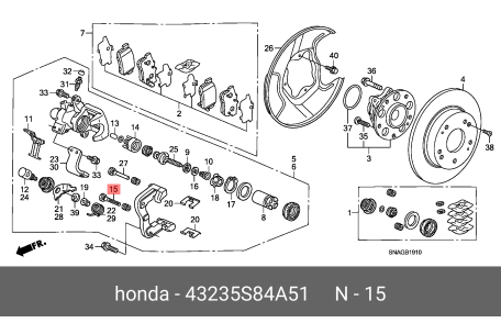 HONDA 43235-S84-A51 43235-S84-A51,55551-78G00
