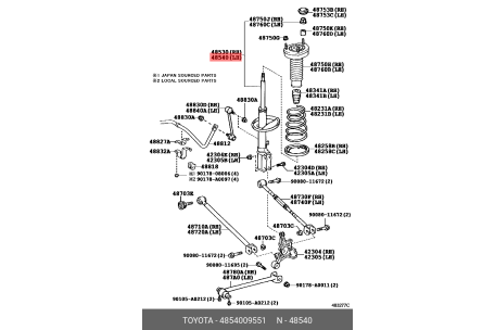 TOYOTA 48540-09551 4854009C20