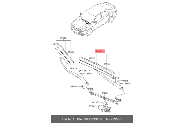 HYUNDAI 98350-3S000 85212-52210,28890-CB005,AY00D-UC26R