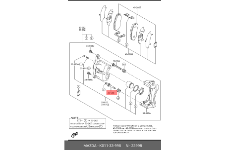 MAZDA K011-33-998 41133-JE00A,K011-33-998