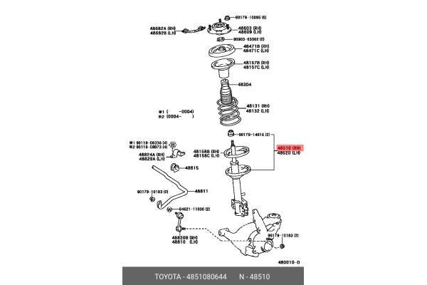 TOYOTA 48510-80644 48510-80602,48510-80818,4851080821