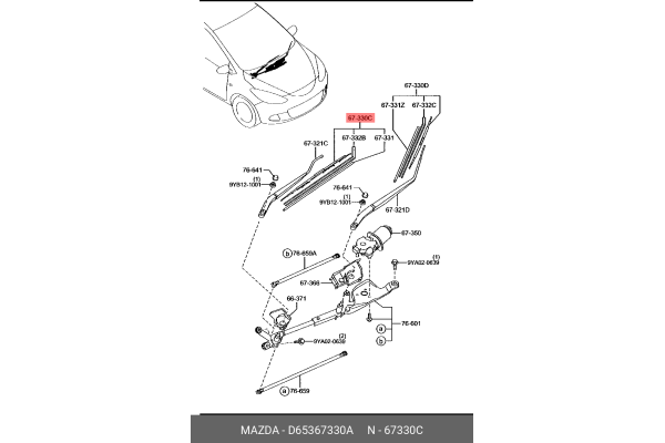 MAZDA D653-67-330A 76620-SLA-004,MR574653,85222-50040,98350-1U000 