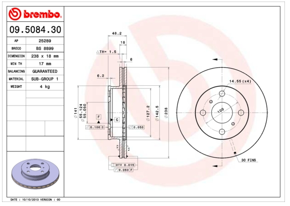 BREMBO 09.5084.30 43512-12330,4351212340