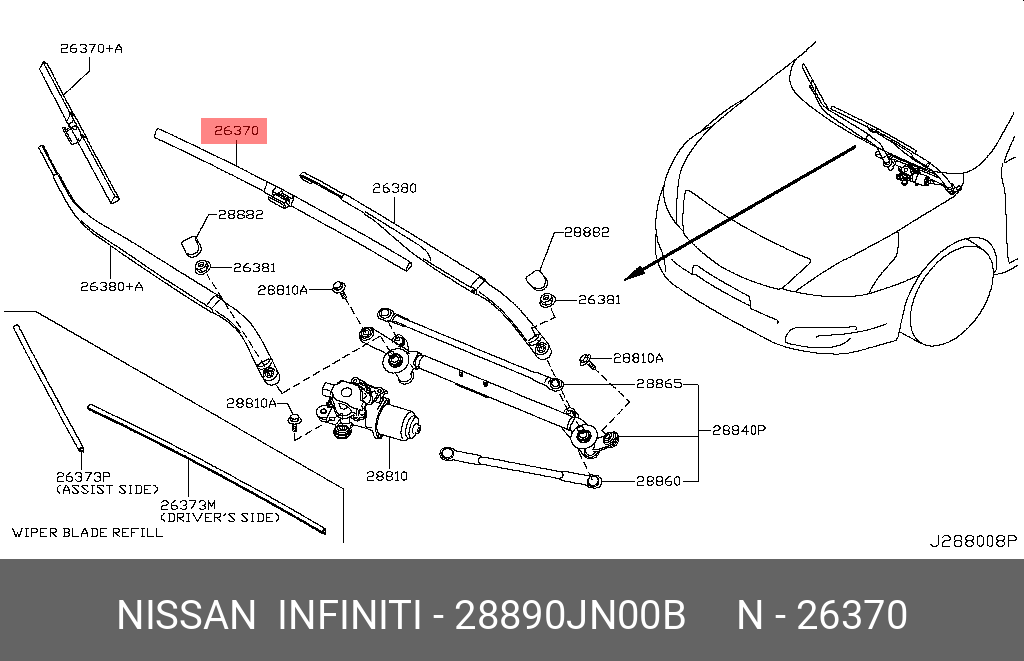 NISSAN 28890-JN00B 85212-52210,28890-CB005,AY00D-UC26R,85291-12090 ...