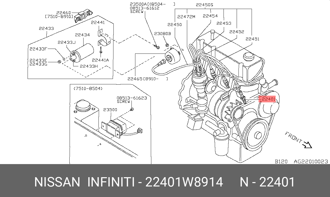 NISSAN 22401-W8914 12 12 1 262 360,12 12 1 279 526,12 12 9