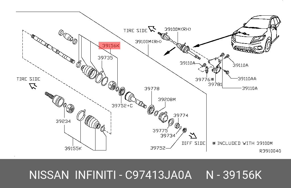 NISSAN C9741-3JA0A 44017-STX-A01