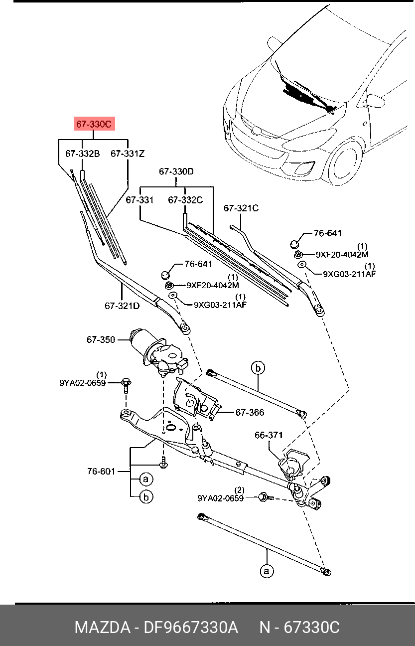 MAZDA DF96-67-330A B25H-67-330,85222-0D040,76630-SMA-004,76630-TF0-004,98360-A5900,76630-SLA-004 MAZDA DF96-67-330A B25H-67-330,85222-0D040,76630-SMA-004,76630-TF0-004,98360-A5900,76630-SLA-004