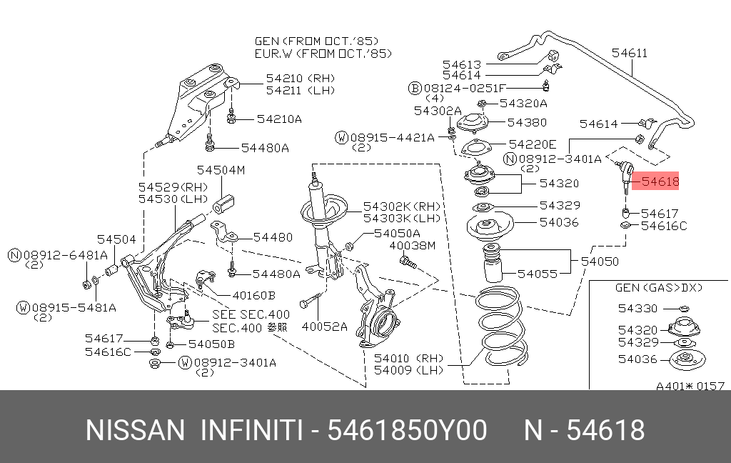 NISSAN 54618-50Y00 54618-50Y00,54618-2U600,54618-4M400