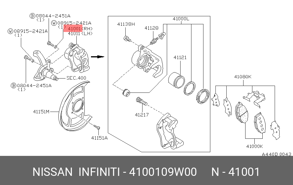 NISSAN 41001-09W00 41001-09W0B