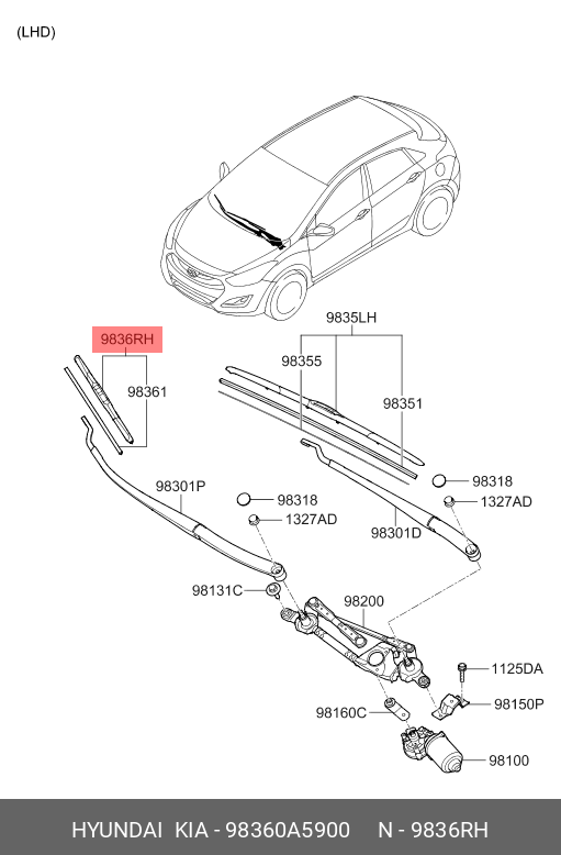 KIA 98360-A5900 B25H-67-330,85222-0D040,76630-SMA-004,76630-TF0-004,98360-A5900,76630-SLA-004 KIA 98360-A5900 B25H-67-330,85222-0D040,76630-SMA-004,76630-TF0-004,98360-A5900,76630-SLA-004
