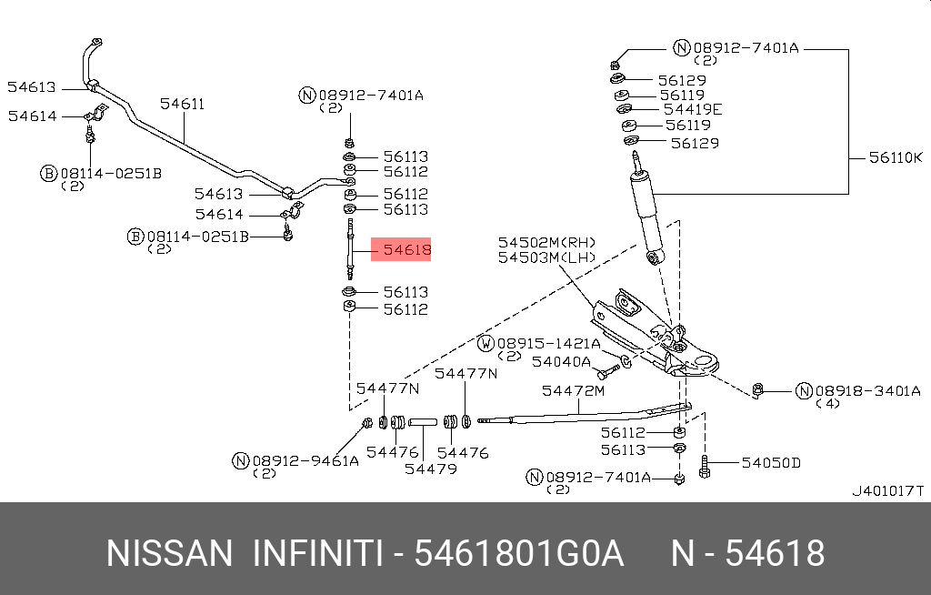 NISSAN 54618-01G0A 54618-01G00,54618-01G0A