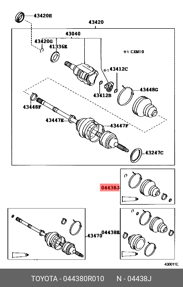 boot120 原工房 04427-60140-for-TOYOTA-LAND-