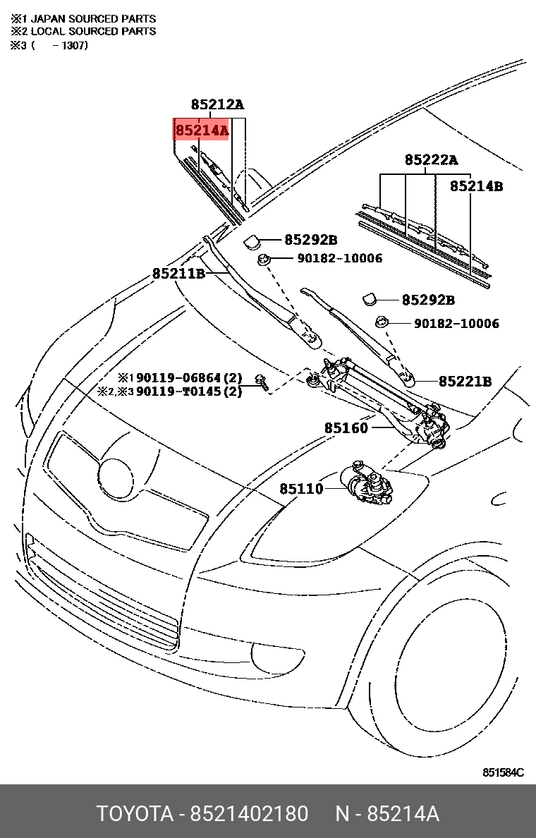 TOYOTA 85214-02180 85214-02180