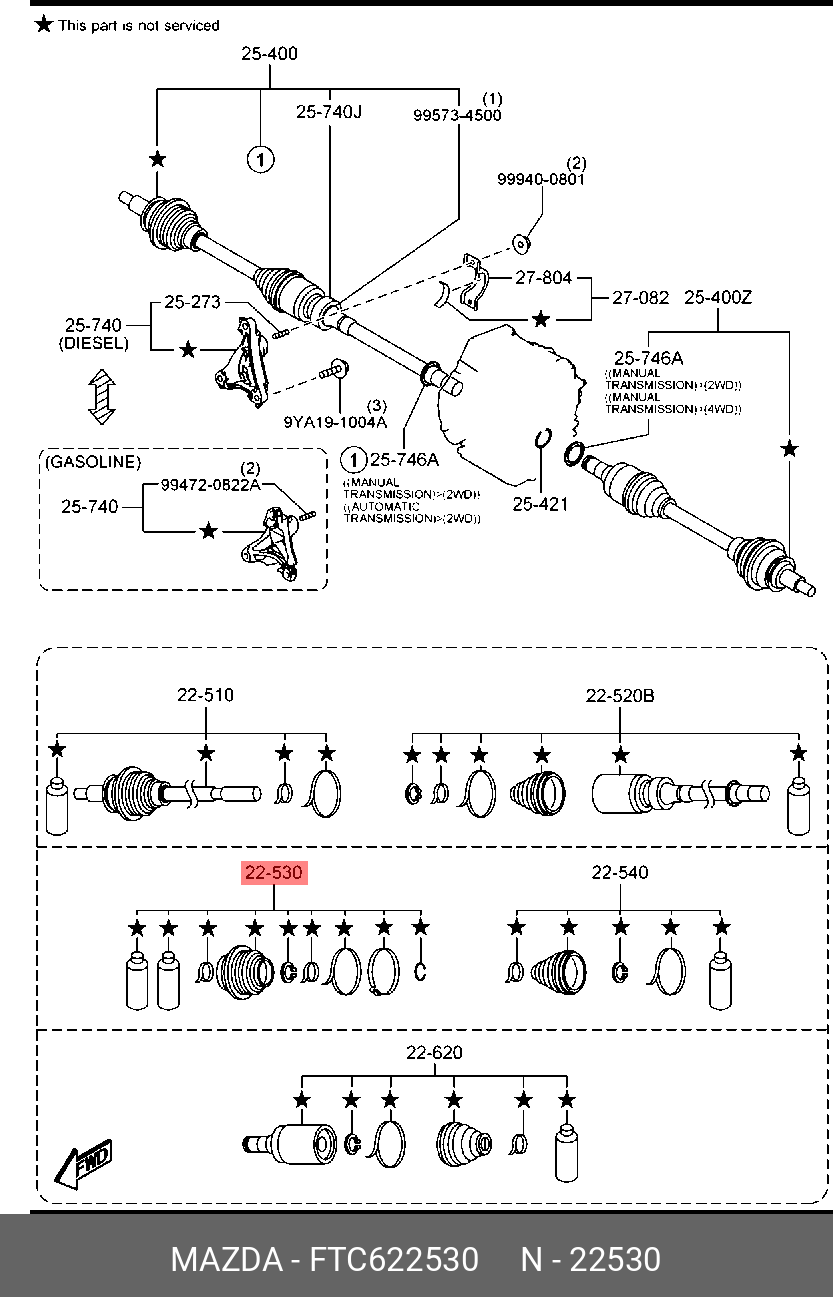 MAZDA FTC6-22-530 FTC6-22-530,44018-SNE-A02