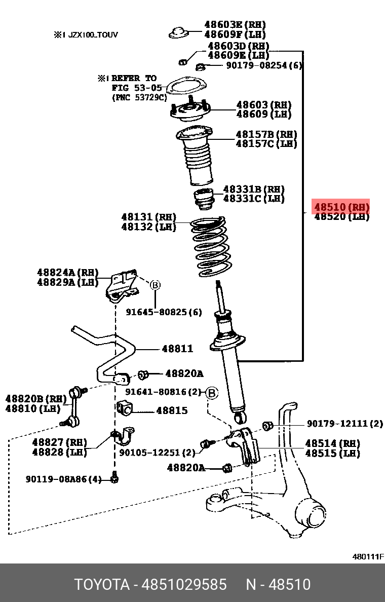 TOYOTA 48510-29585 48510-29165,48510-29575