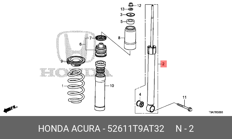 HONDA 52611T9AT32 52611-T5A-J23,52611T9AT32,52611T5LT01