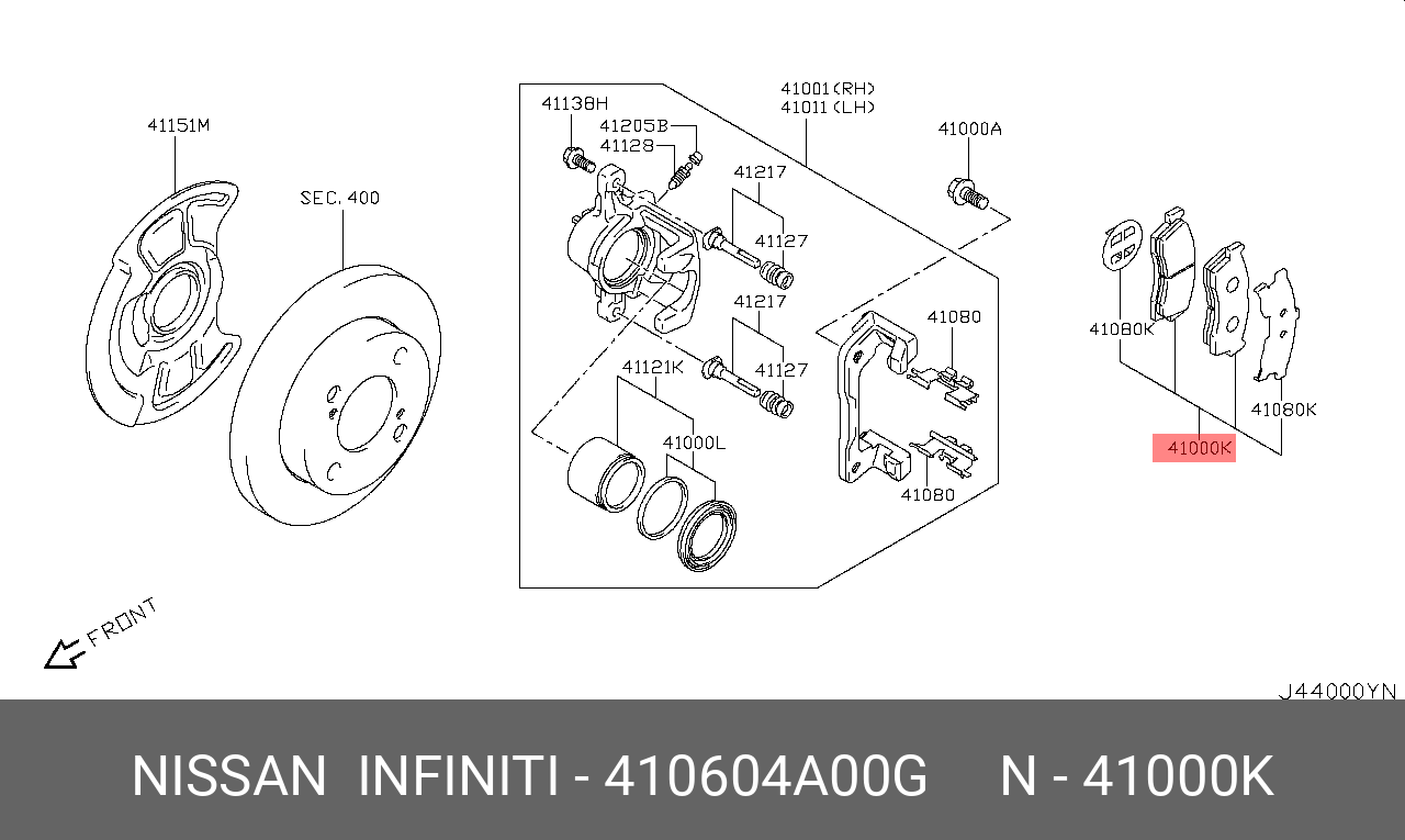 NISSAN 41060-4A00G 55810-72J10,55810-72J20,1A19-33-23Z,55810