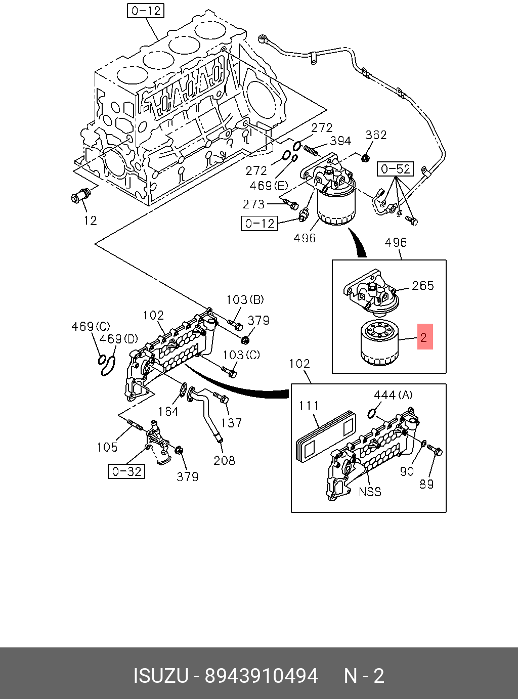 ISUZU 8-94391-049-4 8-94391-049-2,8-97371-337-0,1-86750-121-1