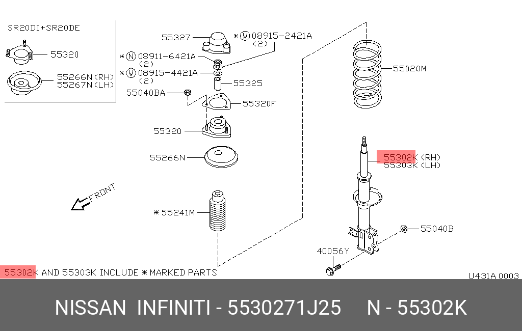 NISSAN 5530271J25 5530258J25